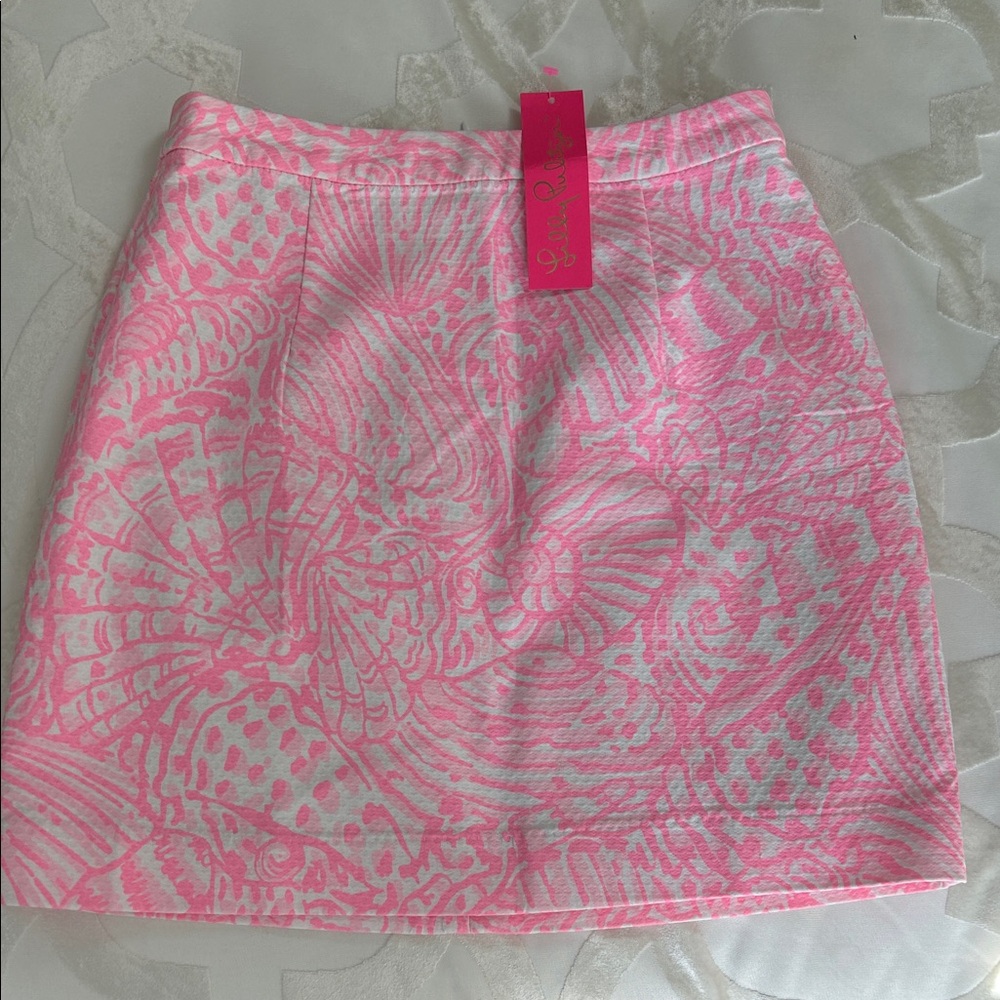 Lilly Pulitzer Adeline Skirt Vibrant Pink and White Mini Skirt New with Tags